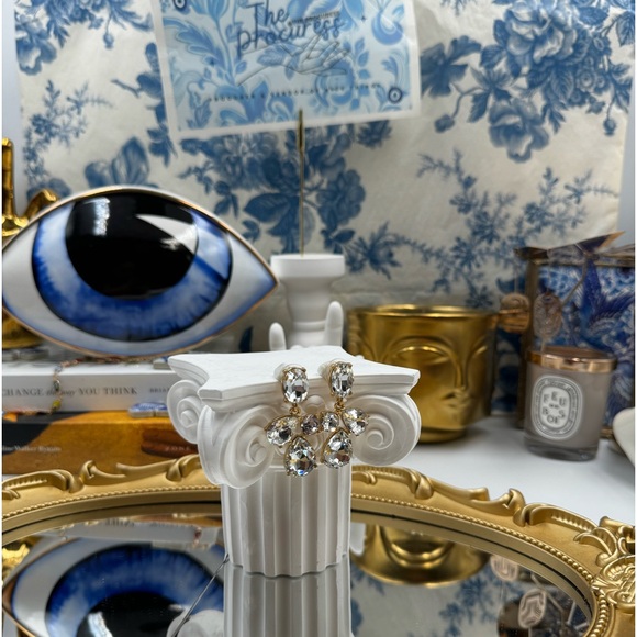 🆕 OSCAR DE LA RENTA 🧿 NWOT Candy Drop Earrings, Clear Crystal - Picture 11 of 17